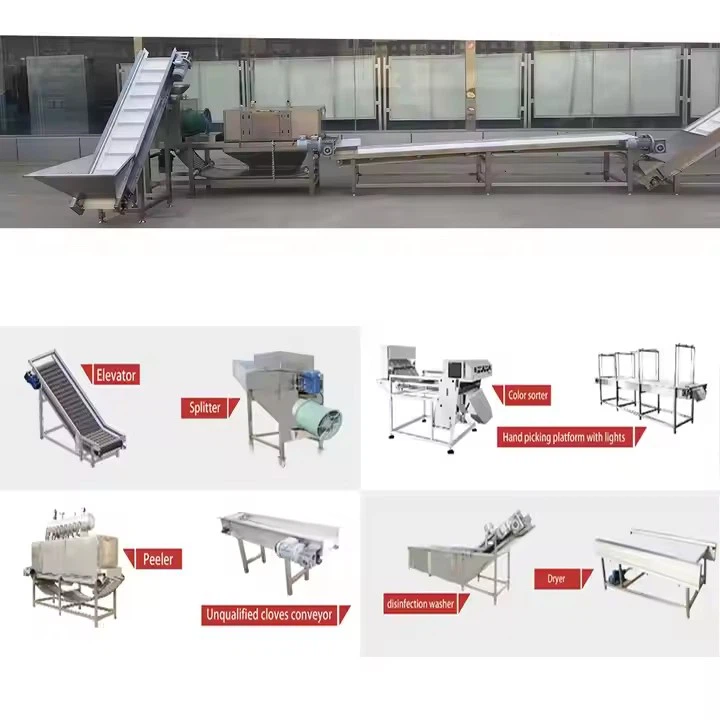 Chinese Manufacturer Peeled Garlic Production Line Buld Separating Garlic Clove Splitter Machine Garlic Cloves Separator Broker Machine